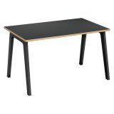 Bureau droit Exprim carbone chant chêne clair L 120 cm avec goulotte