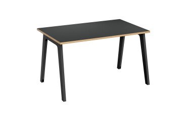 Rechte werkpost Eden Arche koolstof randen lichte eik L 120 cm met kabelgoot