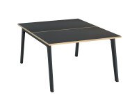 Pole von 2 Büros Eden Arche Kohlenstoff + Kabelkanal L 120 cm Kohlenstoff-Fußgestell