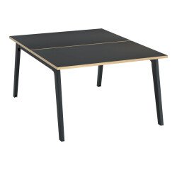 Pole von 2 Büros Eden Arche Kohlenstoff + Kabelkanal L 120 cm Kohlenstoff-Fußgestell