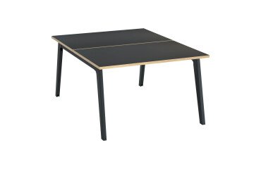 Eiland 2 werkposten Eden Arche koolgrijs + kabelgoot L 120 cm onderstel in koolgrijs