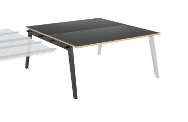 Eiland 2 werkposten uitbreiding Eden Arche + kabelgoot L 160 cm koolgrijs en onderstel in koolgrijs
