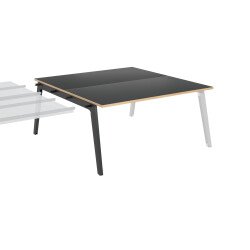 Pôle de 2 bureaux suivants + goulotte L 160 cm carbone piètement carbone - Exprim