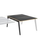 Pôle de 2 bureaux suivants + goulotte L 120 cm carbone piètement carbone - Exprim