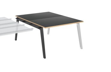 Eiland 2 werkposten uitbreiding Eden Arche + goot L 120 cm top en onderstel in koolgrijs