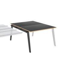 Pôle de 2 bureaux suivants + goulotte L 120 cm carbone piètement carbone - Exprim