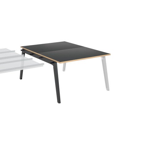 Pôle de 2 bureaux suivants + goulotte L 120 cm carbone piètement carbone - Exprim