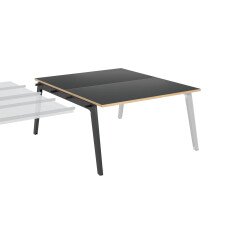 Pôle de 2 bureaux suivants + goulotte L 140 cm carbone piètement carbone - Exprim