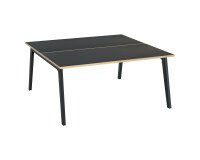 Zwei Arbeitsplatzmodule Eden Arche aus Kohlenstoff + Kabelkanal L 160 cm, Kohlenstoffgestell