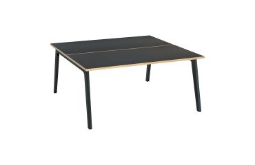 Eiland 2 werkposten Eden Arche koolgrijs + goot L 160 cm onderstel in koolgrijs