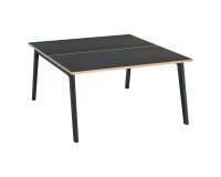Pole von 2 Büros Eden Arche Carbon + Kabelkanal L 140 cm Carbonfussgestell