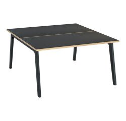 Pole von 2 Büros Eden Arche Carbon + Kabelkanal L 140 cm Carbonfussgestell