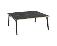 Pole von 2 Büros Eden Arche Carbon + Kabelkanal L 180 cm Carbon-Fußgestell