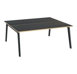 Pole von 2 Büros Eden Arche Carbon + Kabelkanal L 180 cm Carbon-Fußgestell