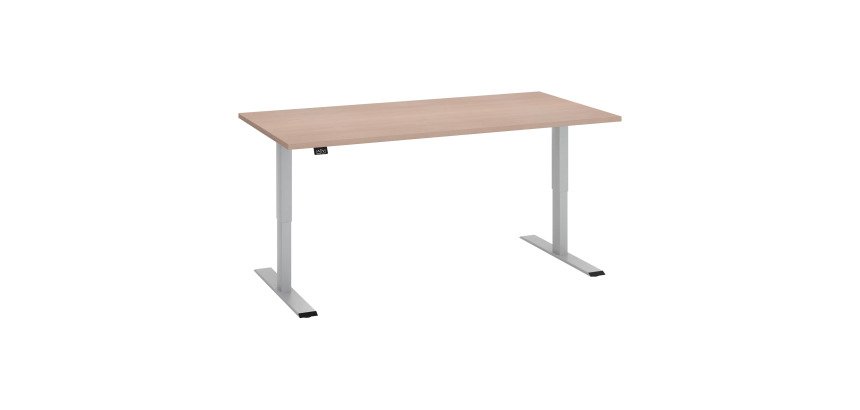 Bureau assis-debout Ecla Ergo réglage électrique en hauteur piètement gris aluminium