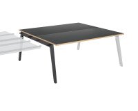 Pôle de 2 bureaux suivants + goulotte L 180 cm carbone piètement carbone - Exprim