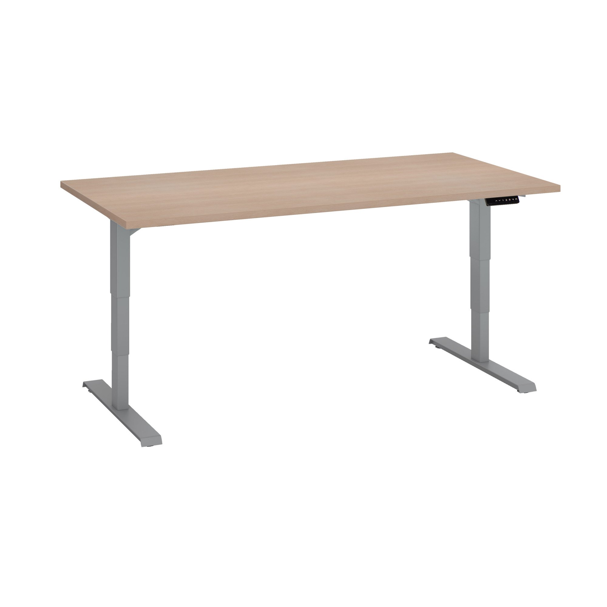 Bureau réglable en hauteur électrique chêne clair Ergo Premium 160 x 80 cm - Arch