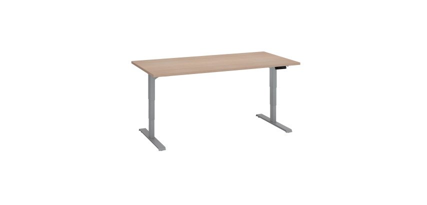 Bureau réglable en hauteur électrique chêne clair Ergo Premium 160 x 80 cm - Arch