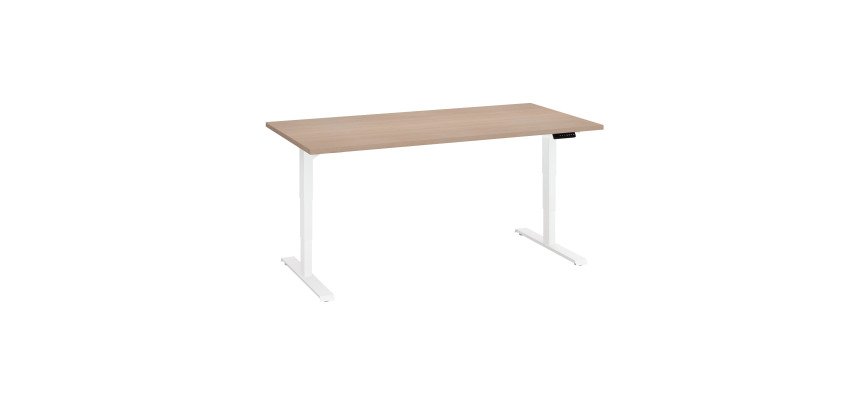 Bureau réglable en hauteur électrique chêne clair Ergo Premium 160 x 80 cm - Arch