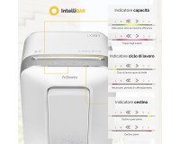 Distruggidocumenti Fellowes LX-201, taglio a microframmento livello di sicurezza P5 - 12 fogli - bianco