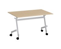 Foldable table W 120 x D 70 cm light oak Bruneau Practika Plus legs in aluminium 