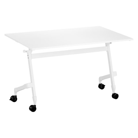 Mesa abatible Practica Plus Bruneau An 120 x Fon 70 cm blanca patas blancas