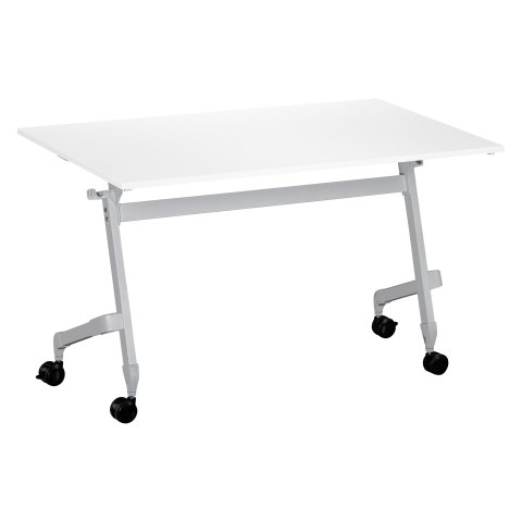 Mesa abatible Practica Plus Bruneau An 120 x Fon 70 cm blanca patas aluminio