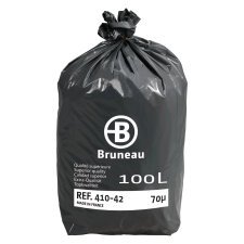 Pack 200 sacs poubelles 100 litres Qualité supérieure Bruneau gris + 100 offerts