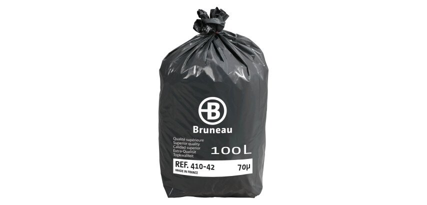 Pack 200 sacs poubelles 100 litres Qualité supérieure Bruneau gris + 100 offerts