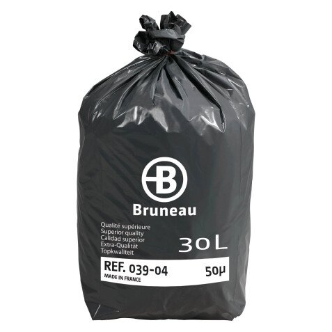 Pack 2 + 1 garbage bags 30 litres superior quality Bruneau grey - 400 bags + 200 for free