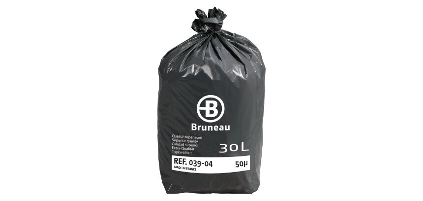 Pack 2 + 1 Müllsäcke 30 Liter Bruneau in überlegener Qualität grau - 400 Säcke + 200 gratis