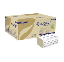 Secamano Lucart EcoNatural plegado en V - caja de 3800