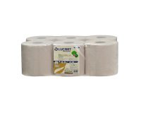 Maxi wiper roll with central dispensing Lucart Econatural havana - box of 6
