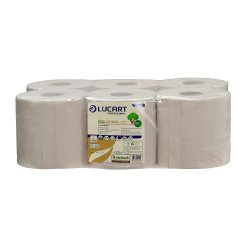 Maxi wiper roll with central dispensing Lucart Econatural havana - box of 6