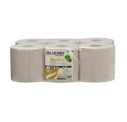 Maxi wiper roll with central dispensing Lucart Econatural havana - box of 6