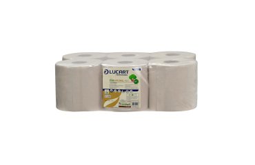 Maxi bobine d'essuyage à dévidage central Lucart EcoNartural havane - Colis de 6