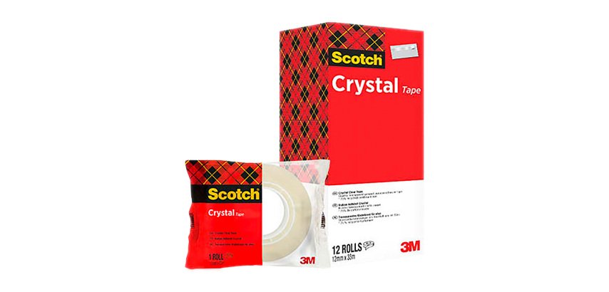 Pack 12 rubans adhésifs Scotch Crystal transparent - Largeur 19 mm x longueur 33 m + 2 OFFERTS