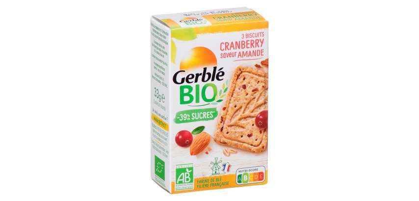 Gerblé cranberry with almond flavour Bio - pack of 33 g