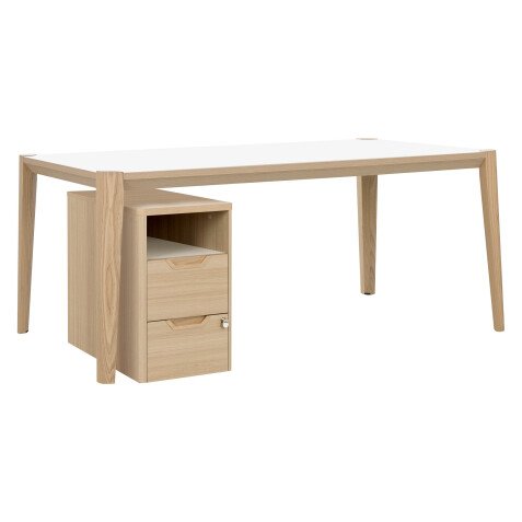 Pack bureau Ostrahl L 180 cm + caisson bois 2 tiroirs