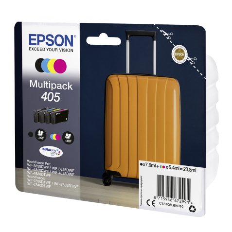 Pack 4 Tintenpatronen Epson schwarz + Farben für Tintenstrahldrucker