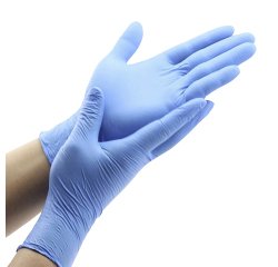 Guantes desechables de nitrilo color azul - caja de 100