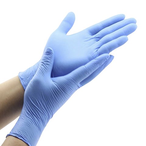 Guantes desechables de nitrilo color azul Talla S - caja de 100