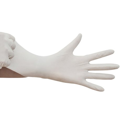 Guantes desechables de látex no empolvado color blanco - caja de 100