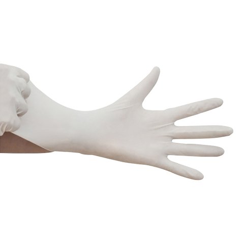 Guantes desechables de látex color blanco Talla L - caja de 100