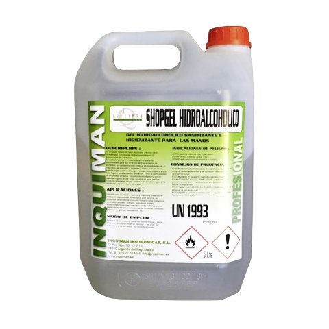 Gel hidroalcohólico desinfectante ShopGel - garrafa de 5 L