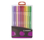 Stylo feutre Stabilo Pen pointe 68, couleurs assorties - Chevalet de 20