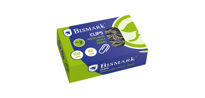 Clips niquelados nº3 43 mm Caja de 100