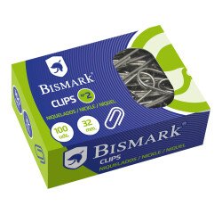 Clips niquelados nº2 32 mm Caja de 100