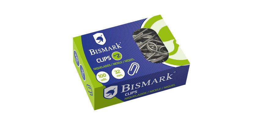 Clips niquelados nº2 32 mm Caja de 100