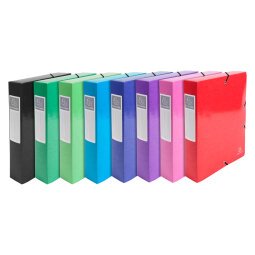 Boîte de classement IDERAMA en carte pelliculée 7/10e - dos 6 cm - couleurs assorties